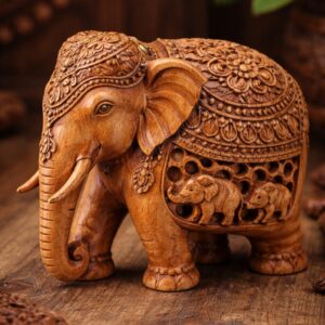 Sri Lankan Wooden Elephant Souvenir
