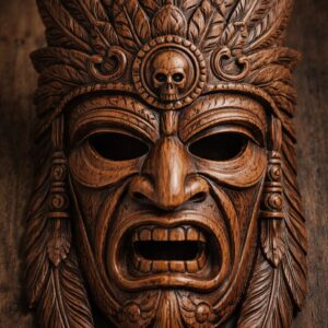 Traditional Sri Lankan Wooden Mask (Hand-Carved)